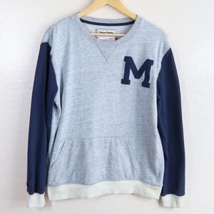 Mitchell Ness Michigan Wolverines‎ College Vault Crewneck Sweatshirt Pocket M